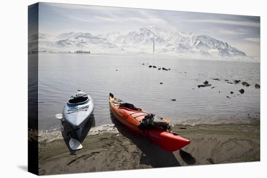 Kayaks on the Shore of the Great Salt Lake-Lindsay Daniels-Premier Image Canvas