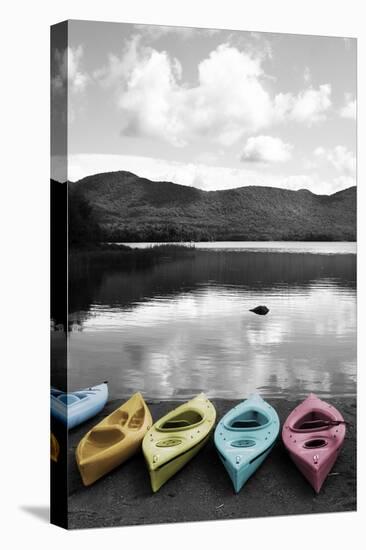 Kayaks Pastels 4-Suzanne Foschino-Premier Image Canvas