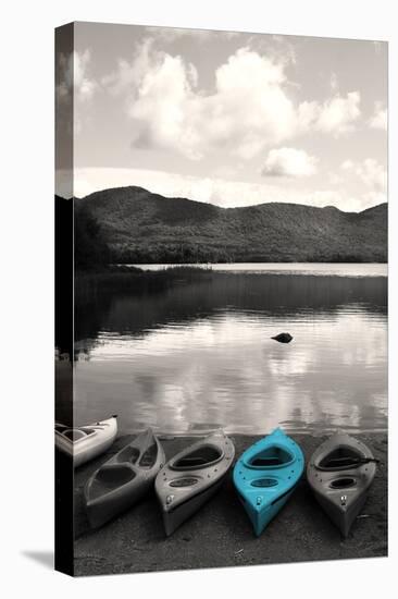 Kayaks Teal 4-Suzanne Foschino-Premier Image Canvas