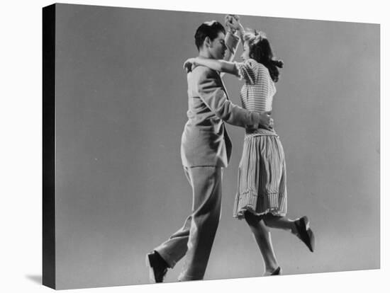 Kaye Popp and Stanley Catron Demonstrating a Step of the Lindy Hop-Gjon Mili-Premier Image Canvas