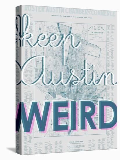 Keep Austin Weird - 1939, Austin Chamber of Commerce, Texas, United States Map-null-Premier Image Canvas