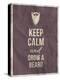 Keep Calm and Grow A Beard Quote on Crumpled Paper Texture-ONiONAstudio-Stretched Canvas