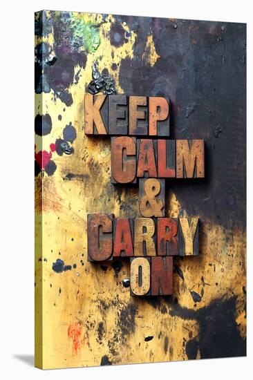 Keep Calm & Carry On-Old Type-null-Stretched Canvas