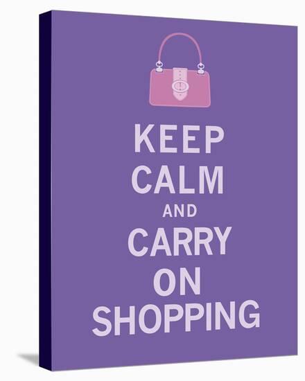 Keep Calm, Shopping-The Vintage Collection-Stretched Canvas