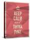 Keep Calm Think Pink Quote on Crumpled Paper Texture-ONiONAstudio-Stretched Canvas