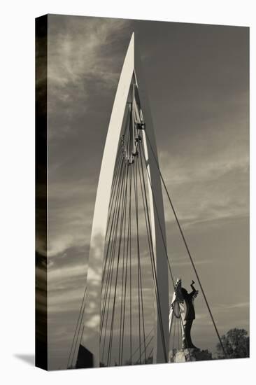 Keeper of the Plains Footbridge, Arkansas River, Wichita, Kansas, USA-Walter Bibikow-Premier Image Canvas