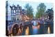 Keizersgracht and Leidsegracht Canals at Dusk, Amsterdam, Netherlands, Europe-Amanda Hall-Premier Image Canvas