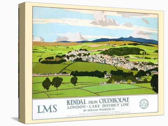 Kendal From Oxenholme, London-Lake District Line-Norman Wilkinson-Stretched Canvas