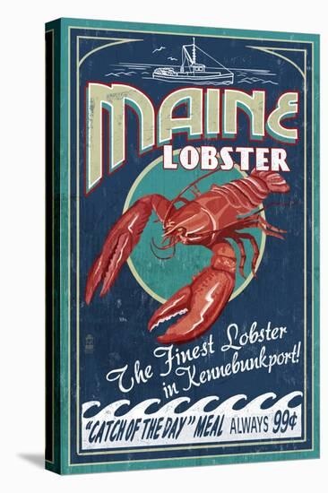 Kennebunkport, Maine - Lobster-Lantern Press-Stretched Canvas