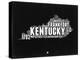 Kentucky Black and White Map-NaxArt-Stretched Canvas