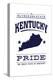 Kentucky State Pride - Blue on White-Lantern Press-Stretched Canvas