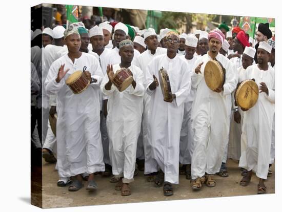 Kenya; a Joyful Muslim Procession During Maulidi, the Celebration of Prophet Mohammed's Birthday-Nigel Pavitt-Premier Image Canvas