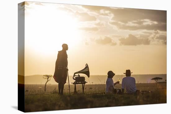 Kenya, Mara North Conservancy. a Couple Enjoy a Sundowner in the Mara-Niels Van Gijn-Premier Image Canvas