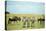 Kenya, Masai Mara National Reserve, Rear View of Zebras Looking at the Plain-Anthony Asael/Art in All of Us-Premier Image Canvas