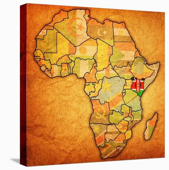 Kenya on Actual Map of Africa-michal812-Stretched Canvas