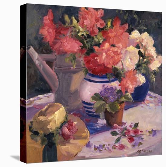 Kettle Hat and Flowers-Allayn Stevens-Stretched Canvas