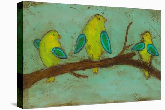 Key Lime Finches I-Anne Hempel-Stretched Canvas