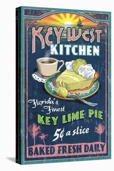 Key West, Florida - Key Lime Pie-Lantern Press-Stretched Canvas