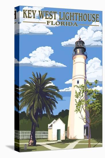 Key West Lighthouse, Florida Day Scene-Lantern Press-Stretched Canvas