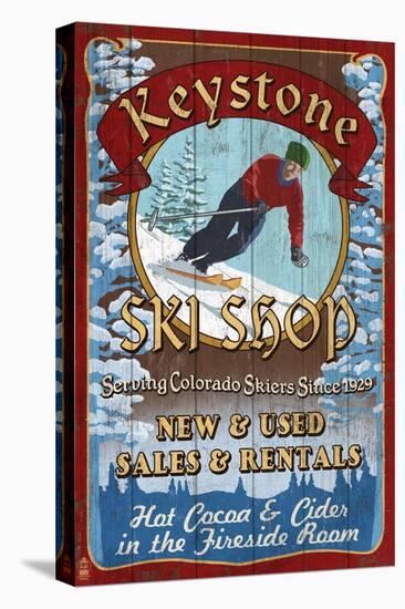 Keystone, Colorado - Ski Shop Vintage Sign-Lantern Press-Stretched Canvas