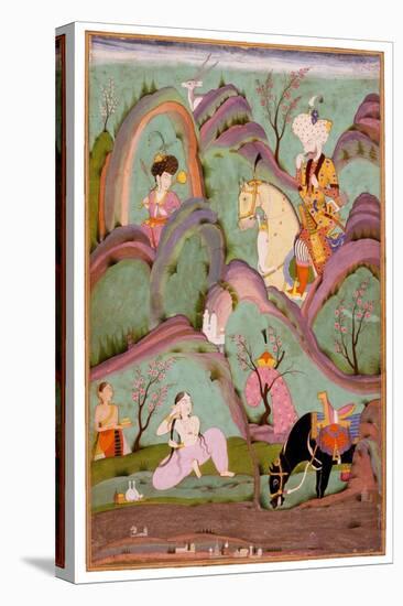 Khusraw Beholding Shirin Bathing. (Miniature From the Cycle of Eight Poetic Subjects)-null-Premier Image Canvas