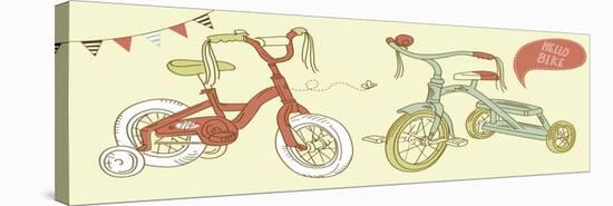 Kids Bicycles, a Girls Bike and a Tricycle-Alisa Foytik-Stretched Canvas