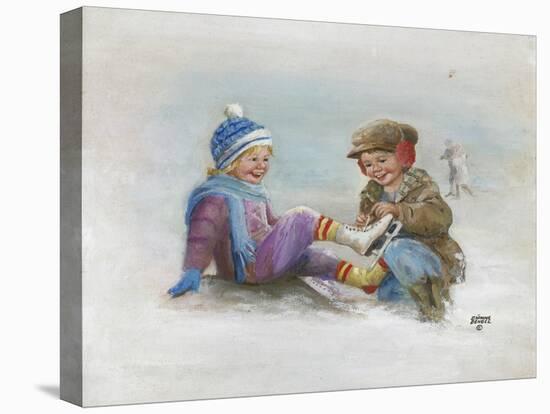 Kids Ice Skating-Dianne Dengel-Premier Image Canvas