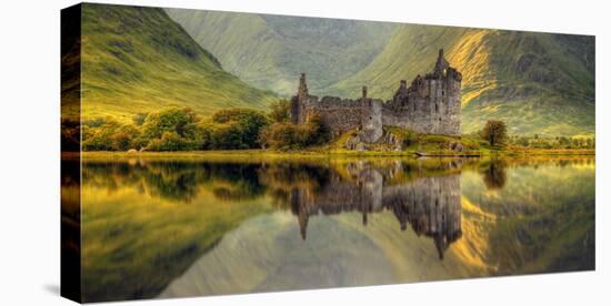 Kilchurn Castle Reflection in Loch Awe, Argyll and Bute, Scottish Highlands, Scotland-null-Premier Image Canvas