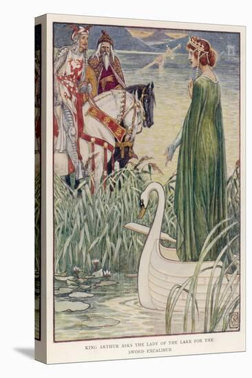 King Arthur (With Merlin by His Side) Asks the Lady of the Lake for Excalibur-null-Premier Image Canvas