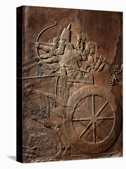 King Ashurbanipal on his Chariot, Assyrian Reliefwork, from Palace at Nineveh, 650 BC-null-Premier Image Canvas