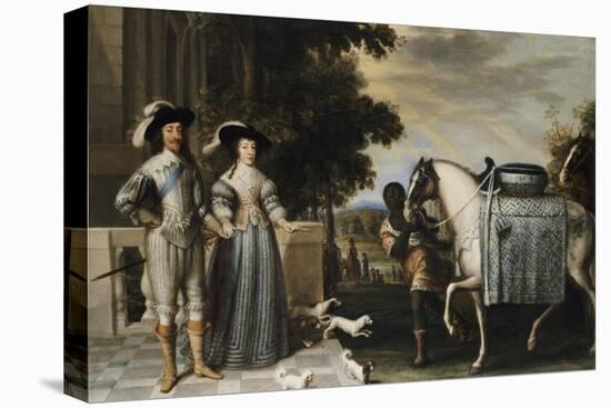 King Charles I and Queen Henrietta Maria Departing for the Chase-Daniel Mytens-Premier Image Canvas