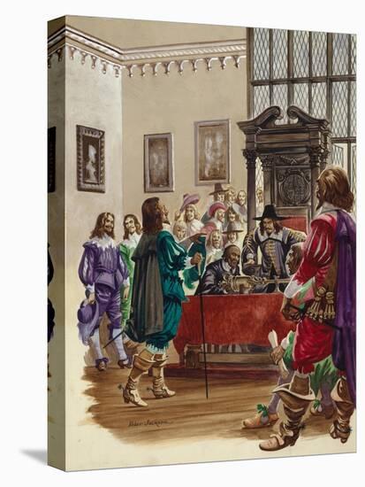 King Charles I Arrives in the House of Commons to Arrest the Five Members of Parliament-Peter Jackson-Premier Image Canvas