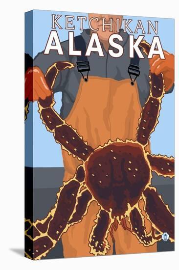 King Crab Fisherman, Ketchikan, Alaska-Lantern Press-Stretched Canvas