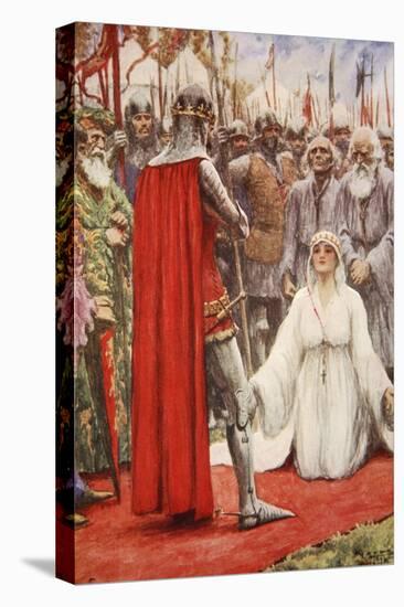 King Edward Looked Down into Queen Philippa's Pleading Eyes-Arthur C. Michael-Premier Image Canvas