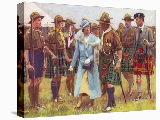 King George VI and Queen Elizabeth Inspect Scouts at Portree, on the Isle of Skye C1935-null-Premier Image Canvas