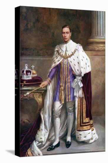 King George VI in Coronation Robes, 1937-Albert Henry Collings-Premier Image Canvas