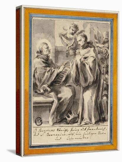 King Henry of France and Saint Bernard of Clairvaux-European School-Premier Image Canvas