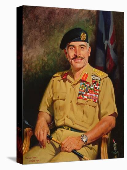 King Hussein of Jordan, 1980 (Oil on Canvas)-Terence Cuneo-Premier Image Canvas