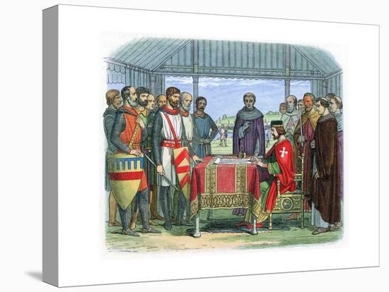 King John Signing the Magna Carta at Runnymede, Surrey, 15 June 1215-null-Premier Image Canvas