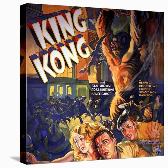 King Kong, Fay Wray, Robert Armstrong, Bruce Cabot, 1933-null-Stretched Canvas