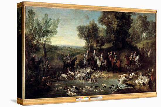 King Louis XV Hunting Deer in the Forest of Saint Germain in 1730 (Oil on Canvas)-Jean-Baptiste Oudry-Premier Image Canvas