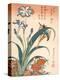 Kingfisher, Irises and Pinks (Colour Woodblock Print)-Katsushika Hokusai-Premier Image Canvas