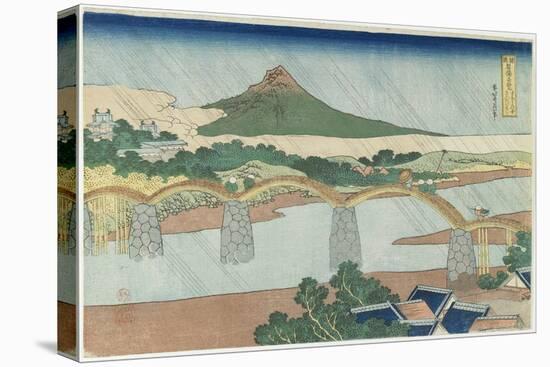 Kintai Bridge in Suo Province, 1833-1834-Katsushika Hokusai-Premier Image Canvas
