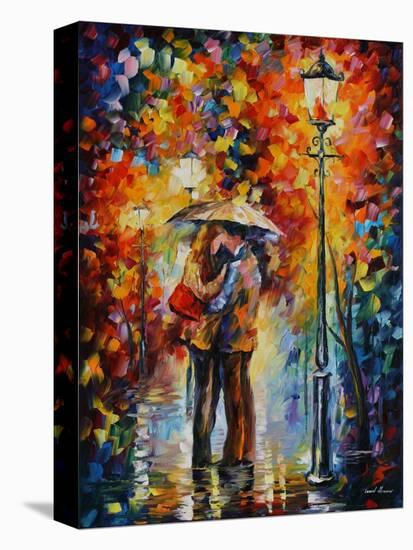 Kiss Under the Rain-Leonid Afremov-Stretched Canvas