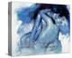 Kissing Couple in Blue-Joani-Stretched Canvas
