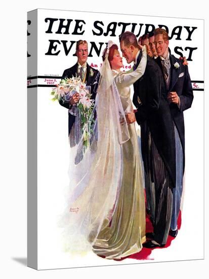 "Kissing the Best Man," Saturday Evening Post Cover, June 5, 1937-Albert W. Hampson-Premier Image Canvas