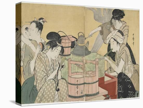 Kitchen Scene, 1794-1795-Kitagawa Utamaro-Premier Image Canvas