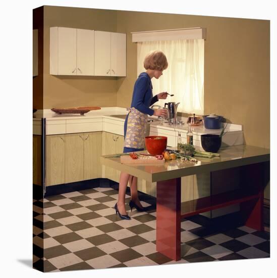 Kitchen Scene, Warwick, Warwickshire, 1966-Michael Walters-Stretched Canvas