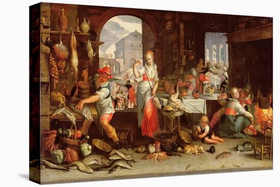 Kitchen Scene with the Parable of the Feast-Joachim Wtewael Or Utewael-Premier Image Canvas