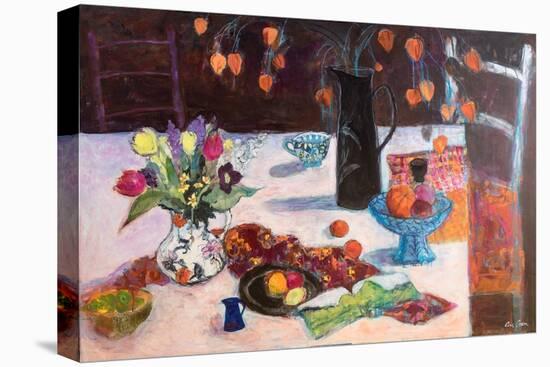 Kitchen Still Life with Chinese Lanterns, 2019 (Acrylic)-Ann Oram-Premier Image Canvas